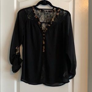 Miss me black sheer top